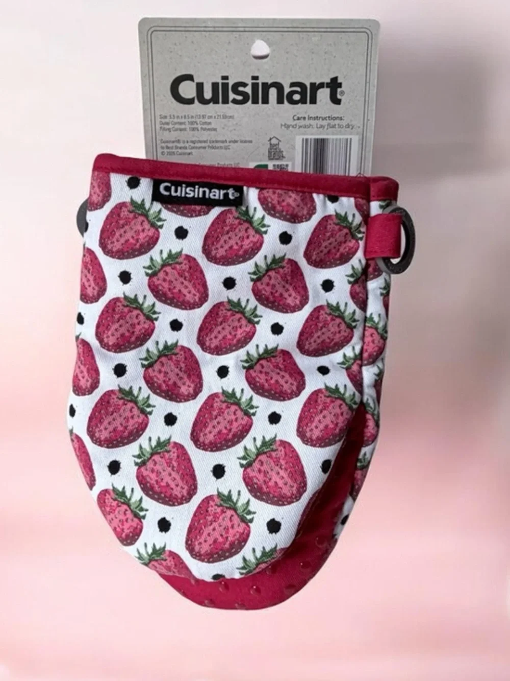 Cuisinart Strawberry kitchen Mitt - White & red